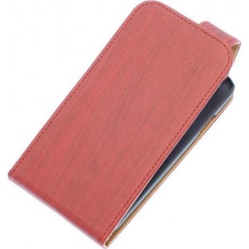 Rood Hout Classic flip case hoesje voor Apple iPhone 5 / 5S / SE