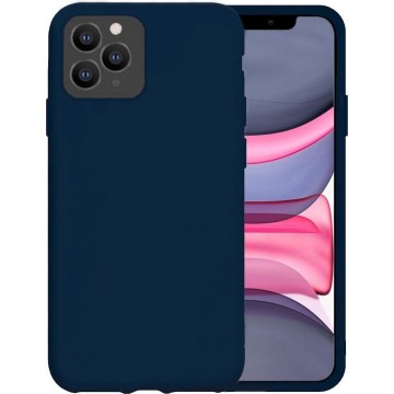 LUQ® iPhone 11 Pro Max Hoesje Siliconen Case Hoes Cover - Donker Blauw
