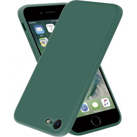 iPhone SE 2020 vierkante silicone case - donkergroen