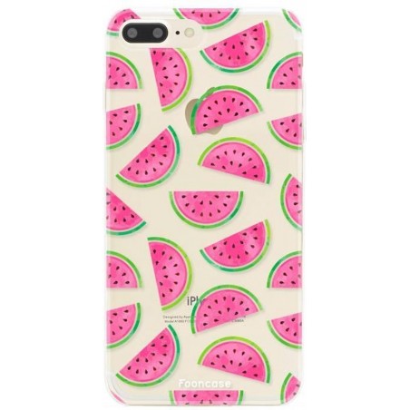 FOONCASE iPhone 8 Plus hoesje TPU Soft Case - Back Cover - Watermeloen