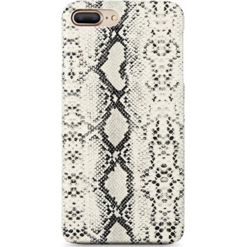Luxe Back cover voor Apple iPhone 7 Plus - iPhone 8 Plus - Wit - Slangen Print - PC Hard case - Slangenleer