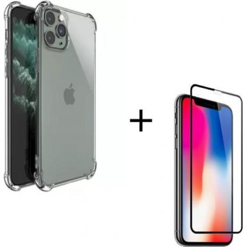 iPhone 11 Pro Transparant Siliconenhoesje + Tempered Glass