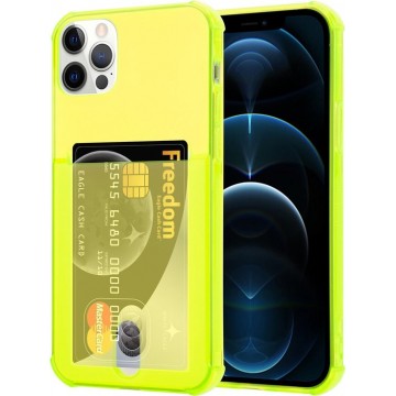 ShieldCase Shock case met pashouder iPhone 12 Pro Max - 6.7 inch - Geel