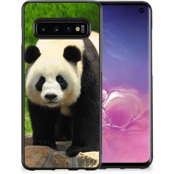 Smartphone Hoesje Samsung Galaxy S10 Bumper Hoesje met Zwarte rand Panda
