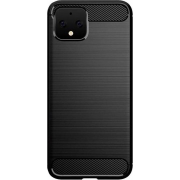 Shop4 - Google Pixel 4 XL Hoesje - Zachte Back Case Carbon Zwart