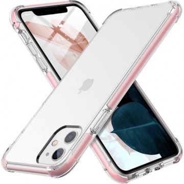 TPU Back Cover Apple iPhone 11 - hoesje transparant met roze rand