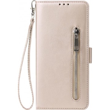 Shop4 - Samsung Galaxy S20 Ultra Hoesje - Wallet Case Cabello met Ritssluiting Goud