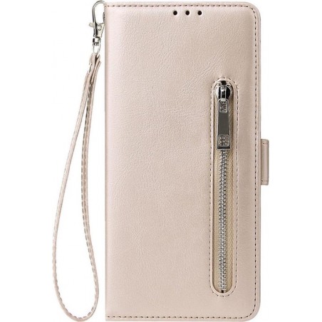 Shop4 - Samsung Galaxy S20 Ultra Hoesje - Wallet Case Cabello met Ritssluiting Goud