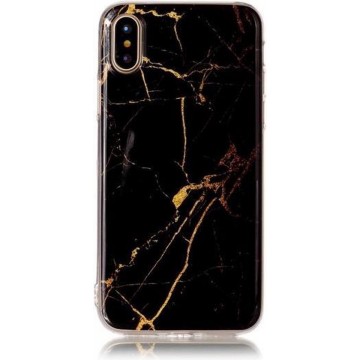 GadgetBay Marmer hoesje TPU marble cover iPhone X XS - Zwart Goud