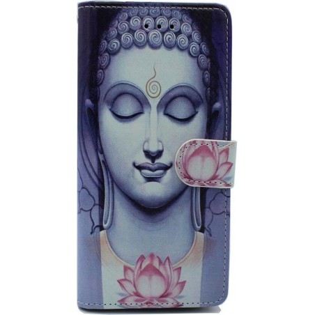 Samsung Galaxy A10 Hoesje met Print - Portemonnee Book Case - Kaarthouder & Magneetlipje - Blauwe Buddha