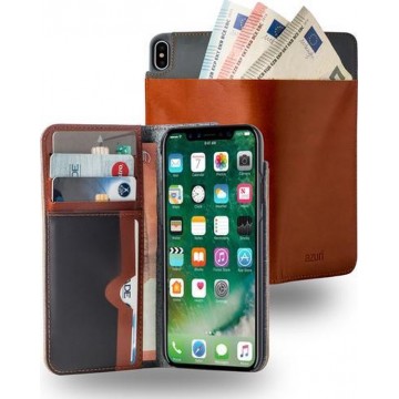 MH by Azuri walletcase with cardslots and money pocket - camel - voor iPhone X/Xs