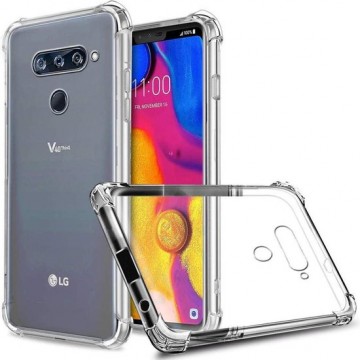DrPhone LG V40 ThinQ TPU Hoesje - Siliconen Bumper Case met Verstevigde randen – transparant