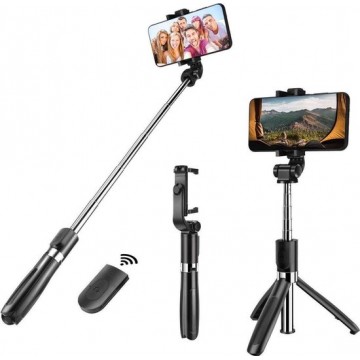 3 in 1 Selfie Stick Tripod  - Zwart - Smartphone Vlog Tripod