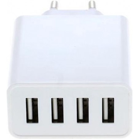 USB thuislader met 4 poorten - Smart IC - 5A / wit