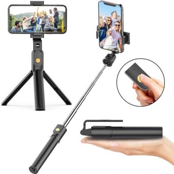 Selfiestick Universeel - Draadloos 3 in 1 Selfie Stick Tripod - Selfiestick iphone/Huawei/Samsung - Bluetooth Smartphone-statief