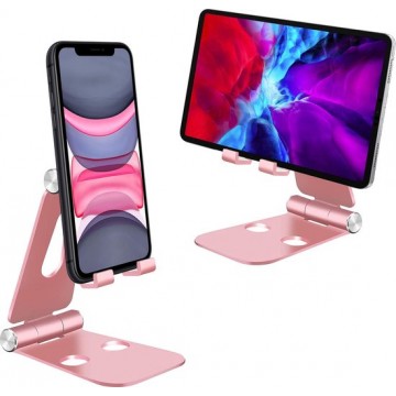 Telefoonhouder Bureau Tablet Houder Vouwbaar Telefoon Standaard - Roze