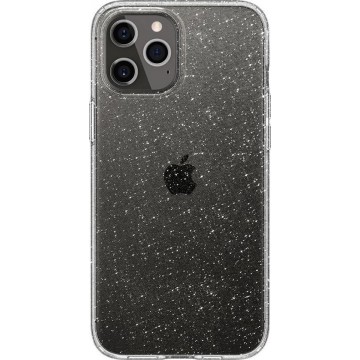 Spigen - iPhone 12 Hoesje - Back Case Liquid Crystal Glitter Transparant