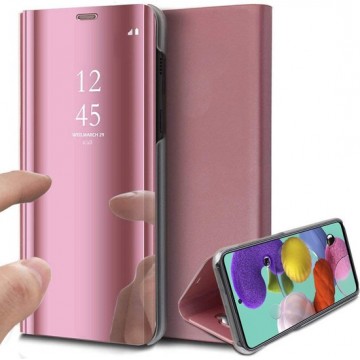 Samsung A51 Hoesje - Samsung Galaxy A51 Hoesje Book Case Spiegel - Roségoud