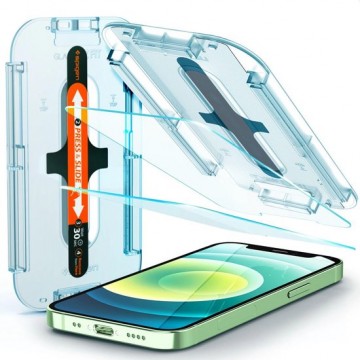Spigen EZ FIT Glass Met Montage Frame voor Apple iPhone 12 Mini - 2 Pack - AGL01811