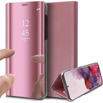 Samsung S20 Hoesje - Samsung Galaxy S20 Hoesje Book Case Spiegel - Roségoud