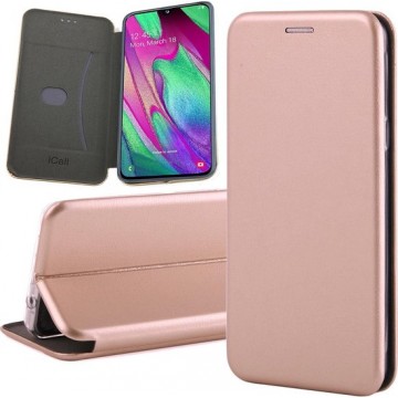 Samsung A40 Hoesje - Samsung Galaxy A40 Hoesje Book Case Slim Wallet Roségoud - Hoesje Samsung A40