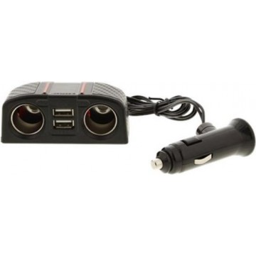 Dunlop - 12-24 Volt - Autolader - Splitter - Dual Lader - 2x USB Input - Luxe Carbon Afwerking