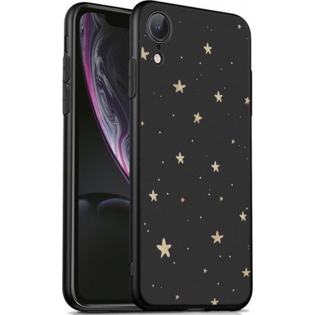 iMoshion Design voor de iPhone Xr hoesje - Sterren - Zwart / Goud