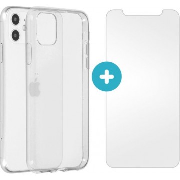 iMoshion Softcase Backcover + Glass Screenprotector voor de iPhone 11 - Transparant