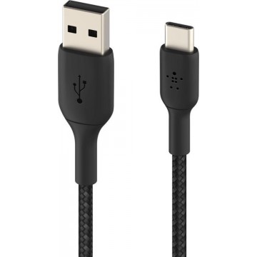 Belkin Braided USB-C naar USB kabel - 0,15m - Zwart