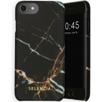 Selencia Maya Fashion Backcover iPhone SE (2020) / 8 / 7 / 6(s) hoesje - Marble Black