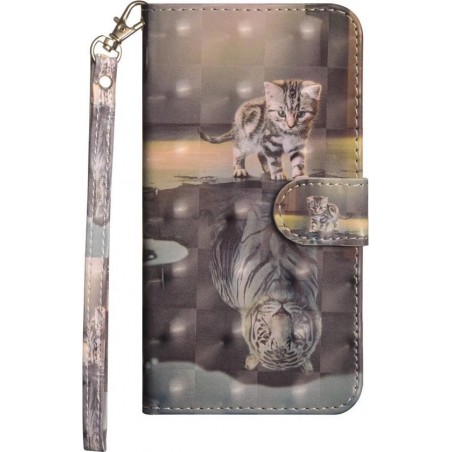 Poes tijger agenda book case hoesje Samsung Galaxy A21s