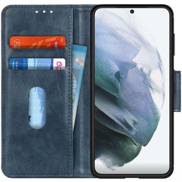 Samsung Galaxy S21 Hoesje Wallet Book Case Blauw
