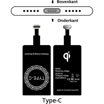 Type C Wireless Charging Receiver - Micro USB C - Type C – Draadloze oplaad ontvanger