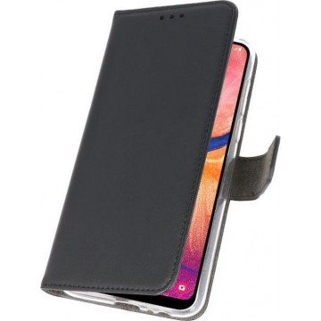 Samsung Galaxy A20 hoesje - Zwart - Bookcase Samsung A20 - Flipcase - Telefoonhoesje Samsung A20 - walletcase - pasjes