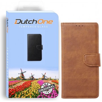 Iphone SE2020 - Book Case lichtbruin - Leren  - Pasjes  - Wallet  - Portemonnee - hoesje - geschikt voor iphone 7/8/SE2020