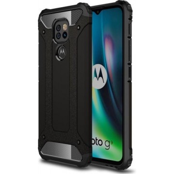Motorola Moto G9 Play / Moto E7 Plus silicone TPU hybride zwart hoesje case
