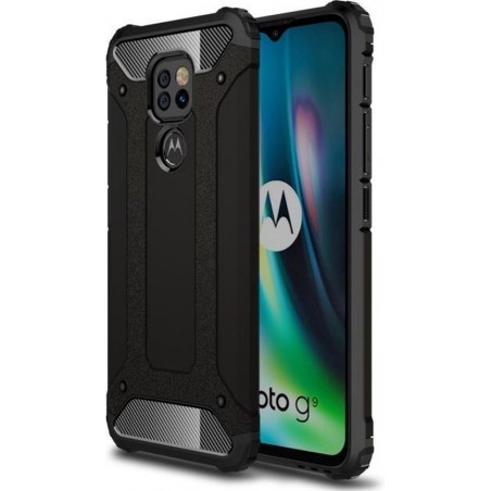 Motorola Moto G9 Play / Moto E7 Plus silicone TPU hybride zwart hoesje case