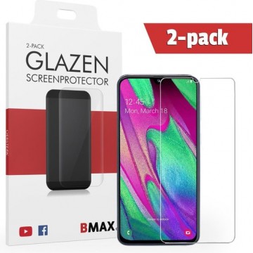 2-pack BMAX Glazen Screenprotector Samsung Galaxy A40 Glas / Beschermglas / Tempered Glass / Glasplaatje