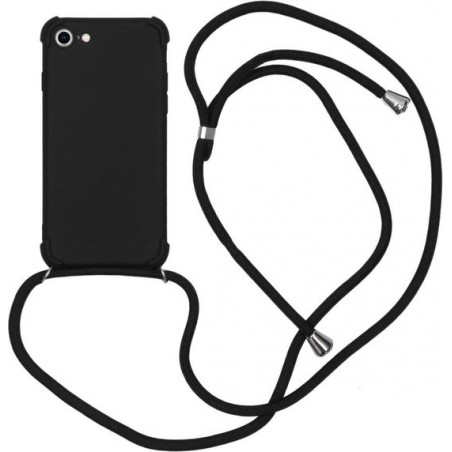 iMoshion Color Backcover met koord iPhone SE (2020) / 8 / 7 hoesje - Zwart