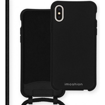 iMoshion Color Backcover met afneembaar koord iPhone Xs / X hoesje - Zwart