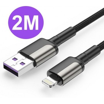 iPhone Lightning Oplaad en Data Kabel - 2 Meter - Voor iPhone en iPad - Laadkabel USB - Ondersteund Snelladen