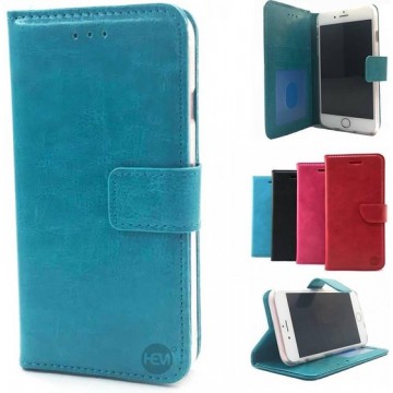 Aquablauw Wallet / Book Case / Boekhoesje iPhone 5/5S/SE met vakje voor pasjes, geld en fotovakje