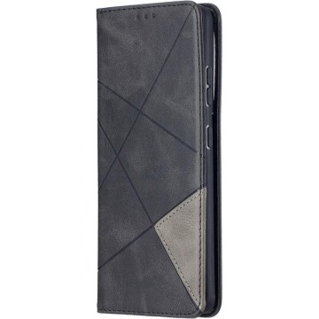 Samsung Galaxy S21 Ultra Hoesje Wallet Book Case Geometrie Zwart