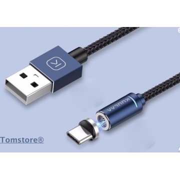 Tomstore® 2 meter USB-C android opladen- data & magnetische opladen - snelladen magnetisch datakabel USB C 2.4a