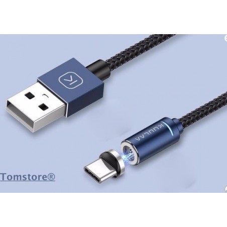 Tomstore® 2 meter USB-C android opladen- data & magnetische opladen - snelladen magnetisch datakabel USB C 2.4a