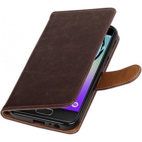 Mocca Pull-Up PU booktype wallet cover hoesje voor Samsung Galaxy A3 2017