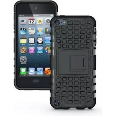 GadgetBay Shockproof zwart iPod Touch 5 6 hoesje standaard case cover