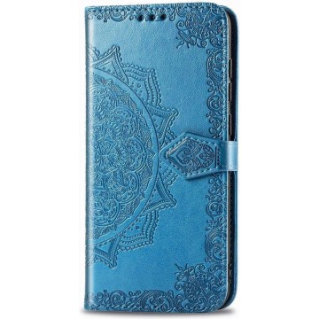 Bloem blauw agenda case hoesje Samsung Galaxy A51