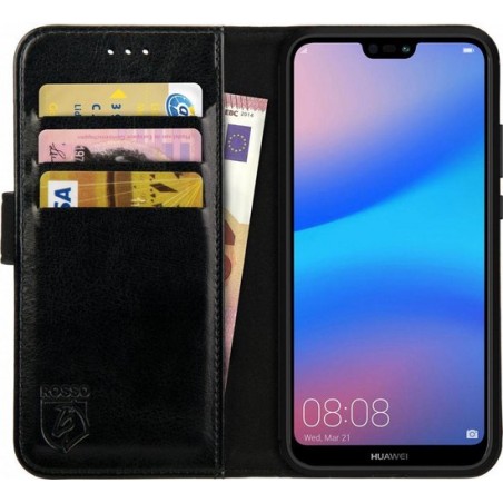 Rosso Element Huawei P20 Lite Hoesje Book Cover Zwart