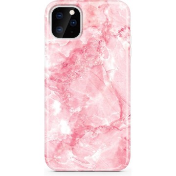 iPhone 11 Hoesje – Siliconen Case Marmer Design – Roze